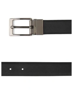 Marcs Oden Reversible Leather Belt in Black/Chocolate