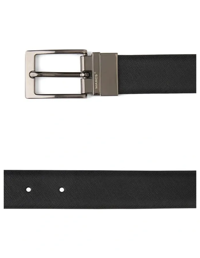Marcs Oden Reversible Leather Belt in Black/Chocolate