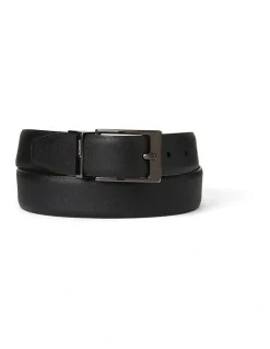 Marcs Oden Reversible Leather Belt in Black/Chocolate