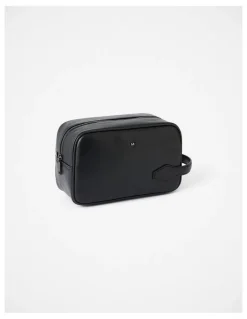 Marcs Ruben Leather Washbag in Black