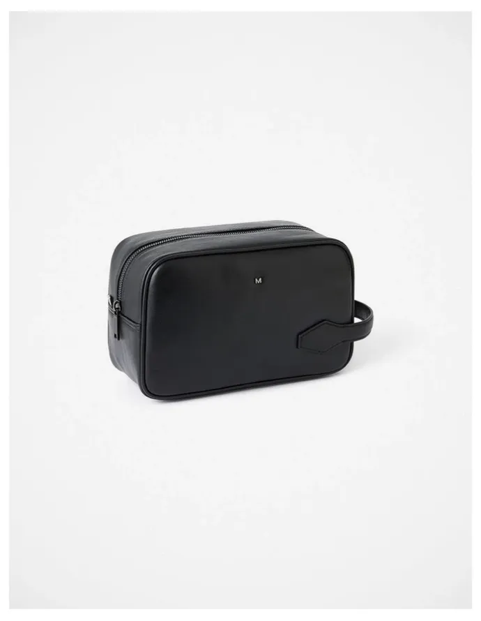 Marcs Ruben Leather Washbag in Black