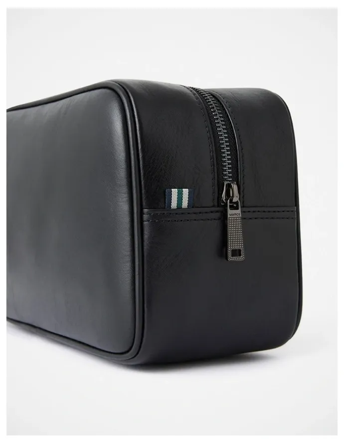 Marcs Ruben Leather Washbag in Black