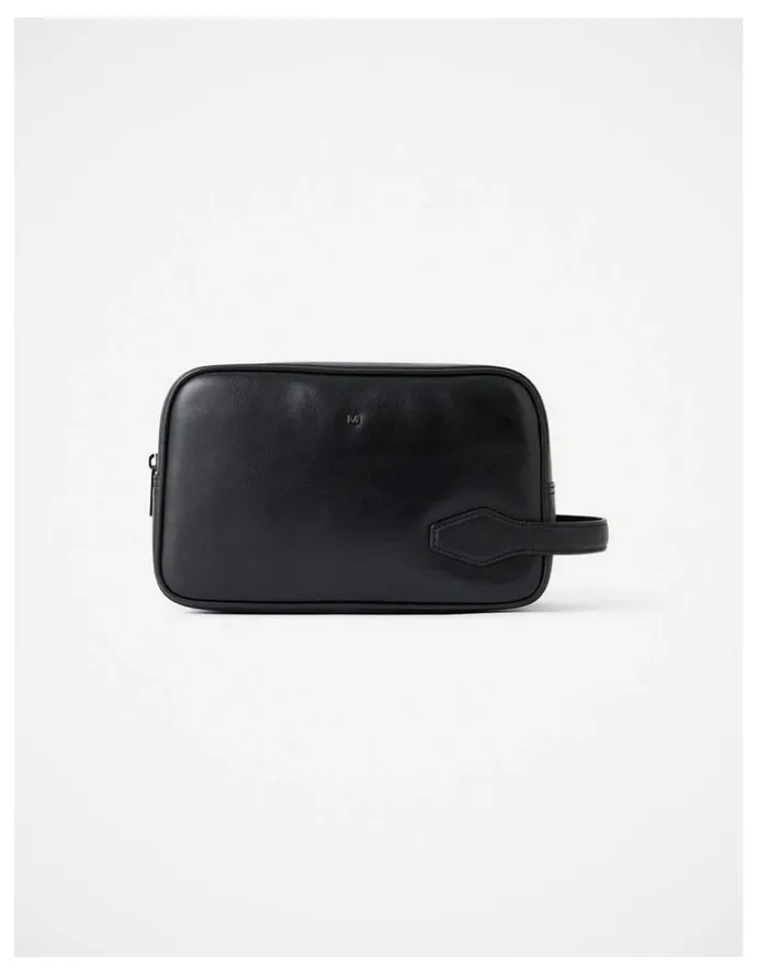 Marcs Ruben Leather Washbag in Black