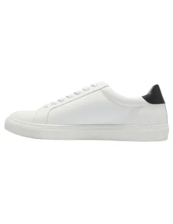 Marcs Varsity Leather Sneakers in White/Black