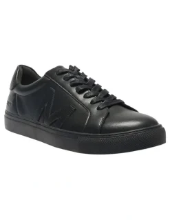 Marcs Varsity Leather Sneakers in Black