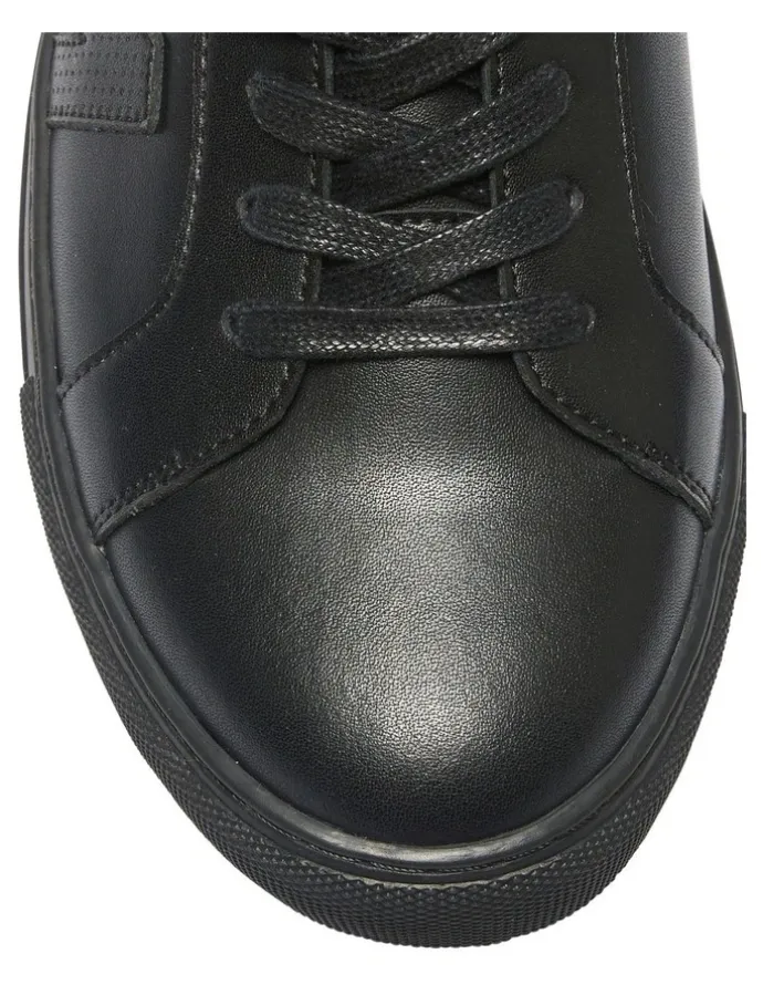 Marcs Varsity Leather Sneakers in Black