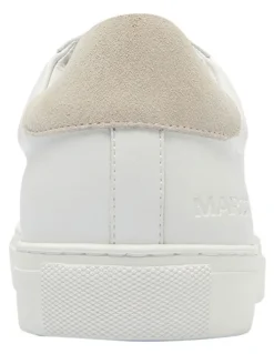 Marcs Varsity Leather Sneakers in White/Natural
