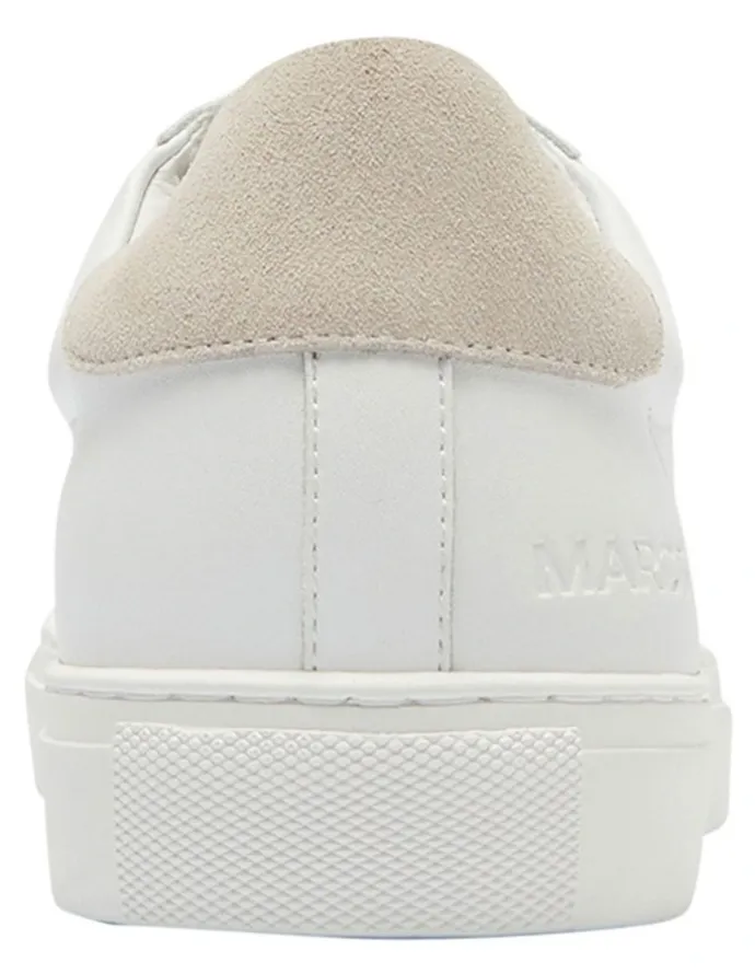 Marcs Varsity Leather Sneakers in White/Natural
