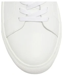 Marcs Varsity Leather Sneakers in White/Natural