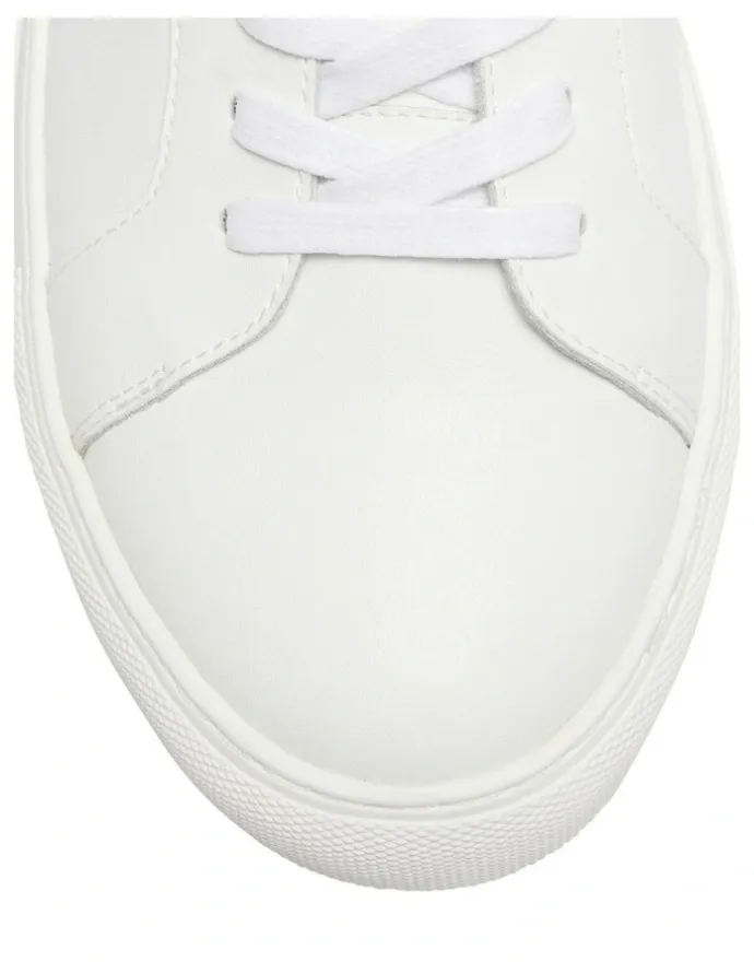 Marcs Varsity Leather Sneakers in White/Natural