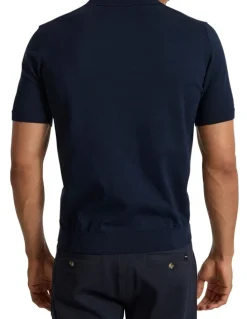 Marcs Alex Knit Polo in Dark Navy