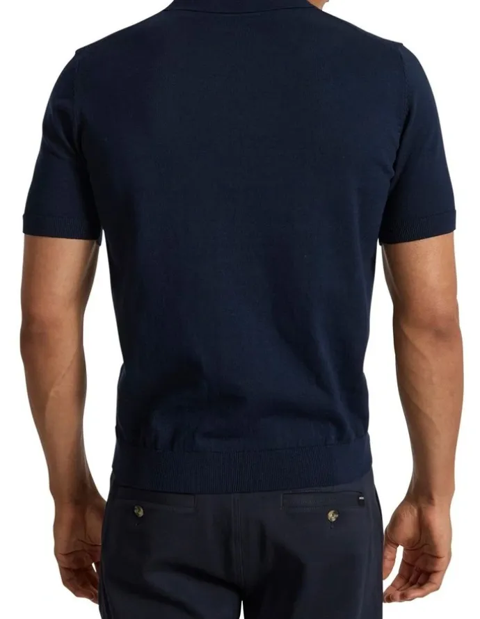 Marcs Alex Knit Polo in Dark Navy