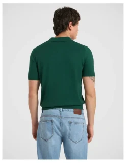 Marcs Alex Knit Polo in Racing Green
