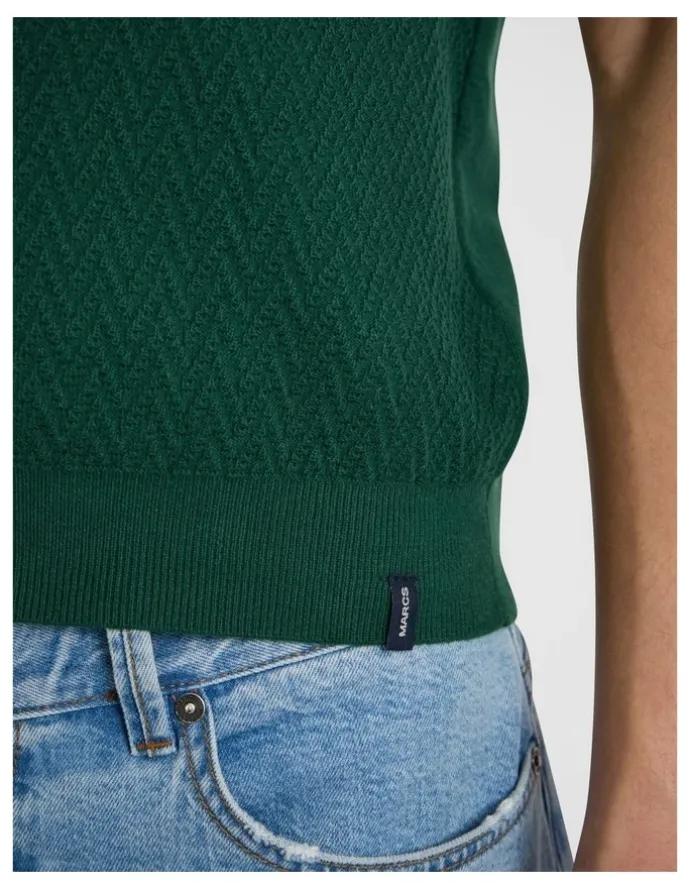 Marcs Alex Knit Polo in Racing Green
