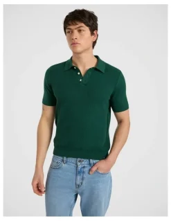 Marcs Alex Knit Polo in Racing Green