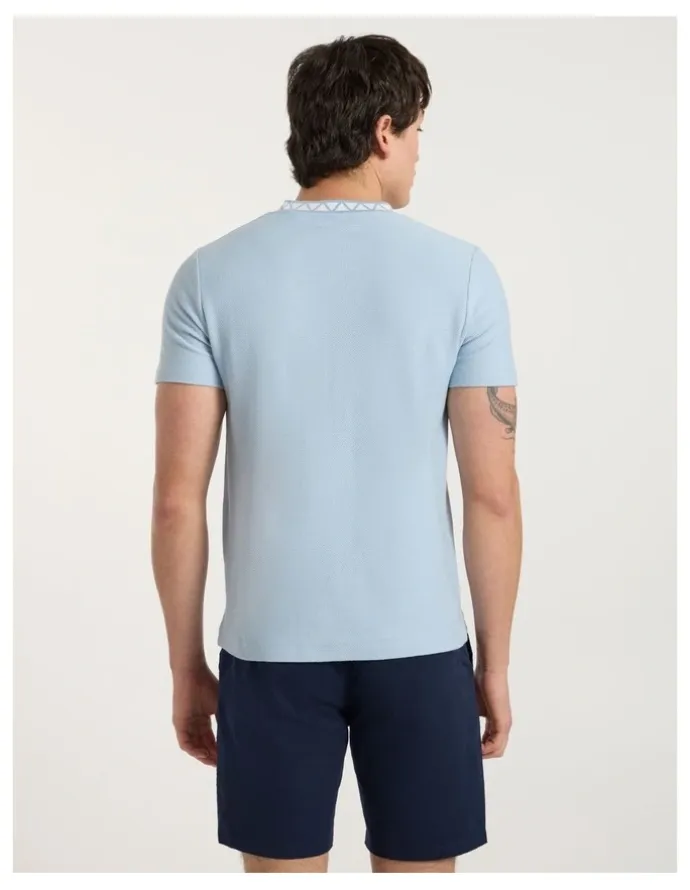 Marcs Boston Textured Tee in Suede Blue