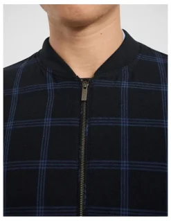 Marcs Colonel Cotton Linen Bomber in Dark Navy
