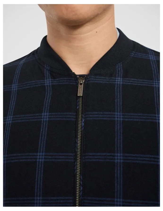 Marcs Colonel Cotton Linen Bomber in Dark Navy