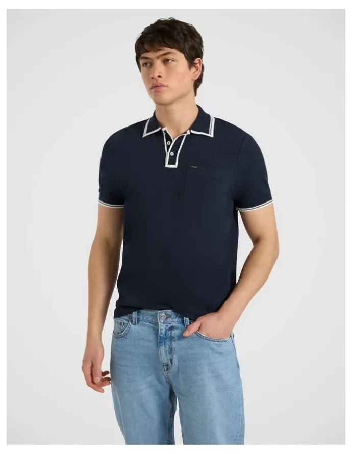 Marcs Dane Border Polo in Navy