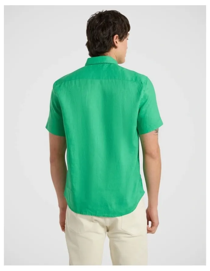 Marcs Felix Short Sleeve Linen Shirt in Kelly Green