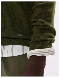 Marcs Gordon Textured Merino Knit in Agave Green