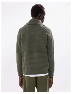 Marcs Helme 1/4 Zip Sweat in Agave Green