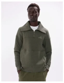 Marcs Helme 1/4 Zip Sweat in Agave Green