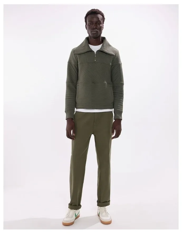 Marcs Helme 1/4 Zip Sweat in Agave Green