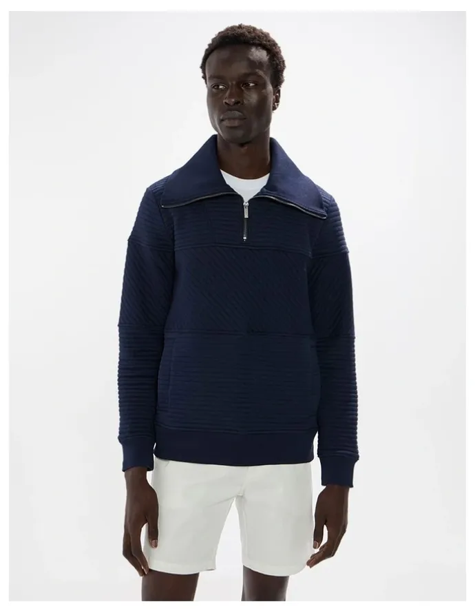 Marcs Helme 1/4 Zip Sweat in Navy