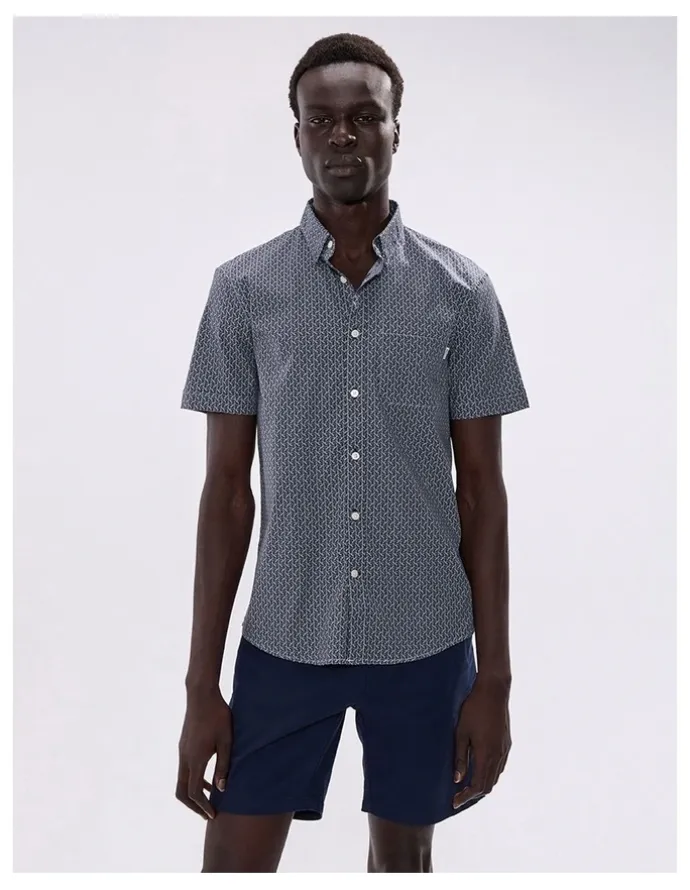 Marcs Horse Code Shirt in Navy Multi