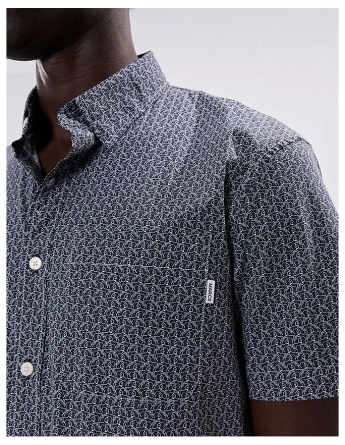 Marcs Horse Code Shirt in Navy Multi