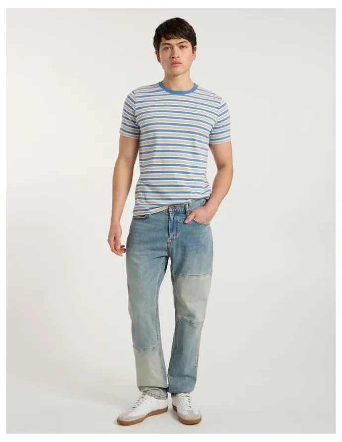Marcs Hugo Relaxed Fit Patch Jean in High Low Wash