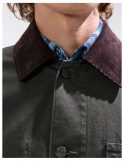 Marcs Jake Cotton Jacket in Dark Moss