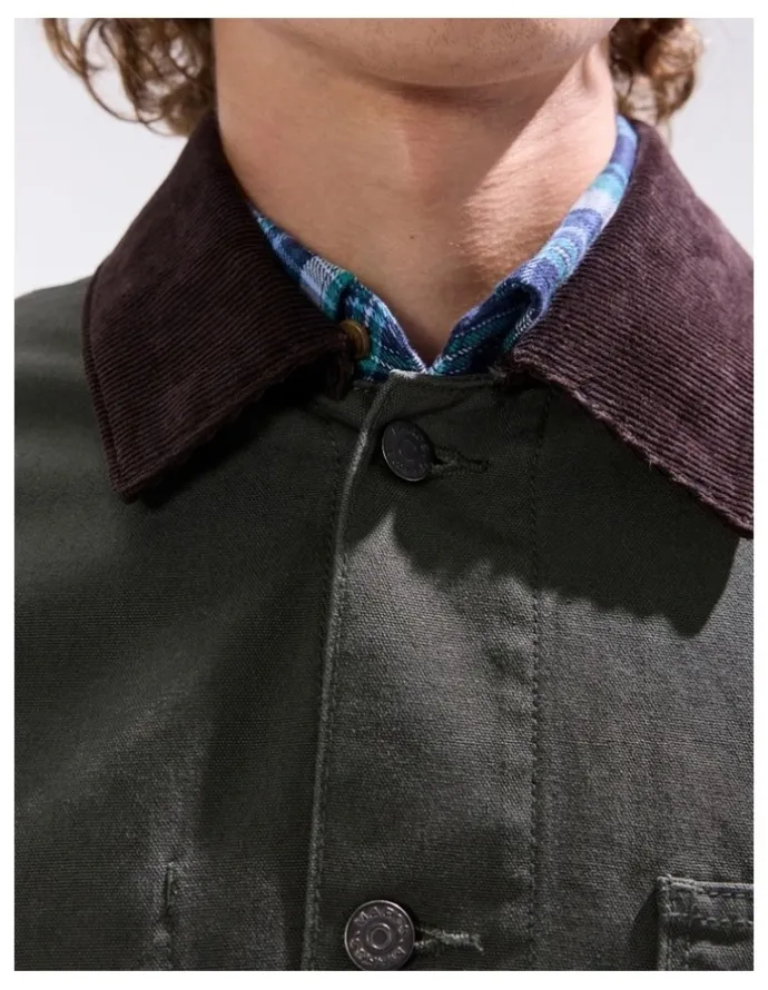 Marcs Jake Cotton Jacket in Dark Moss