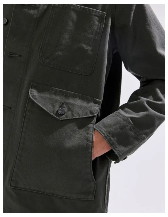 Marcs Jake Cotton Jacket in Dark Moss