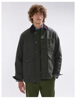 Marcs Jake Cotton Jacket in Dark Moss