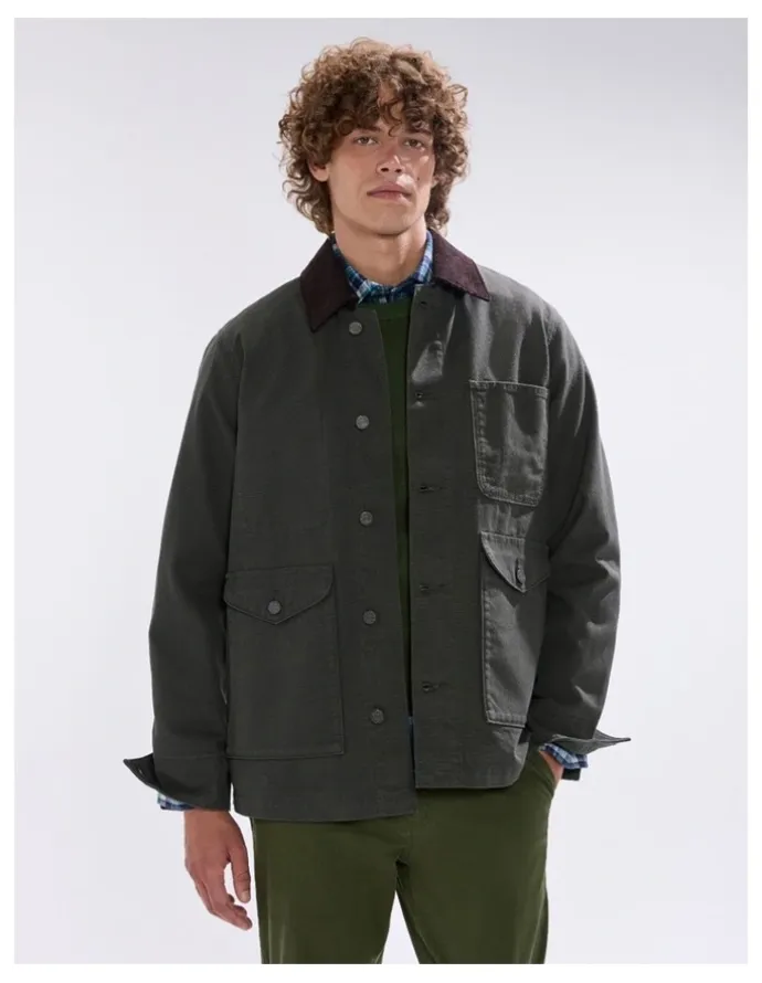 Marcs Jake Cotton Jacket in Dark Moss