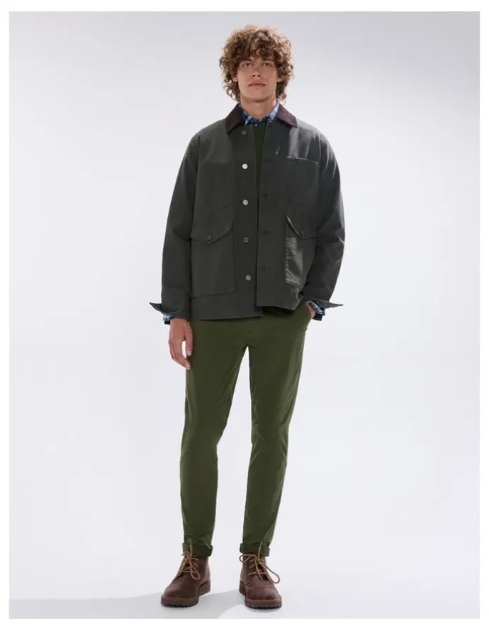Marcs Jake Cotton Jacket in Dark Moss