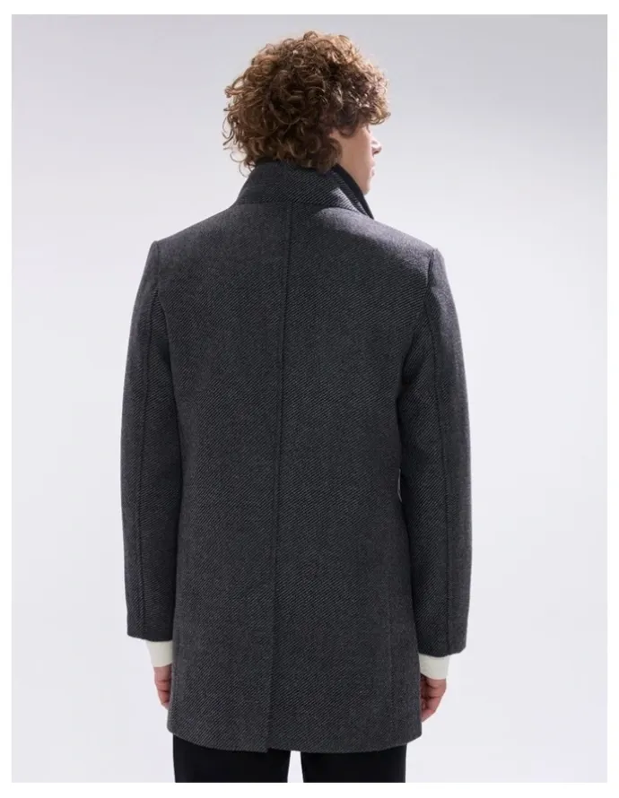 Marcs Kurt Wool Blend Coat in Charcoal