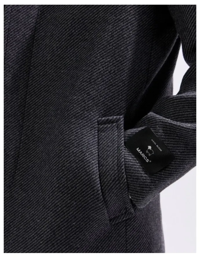 Marcs Kurt Wool Blend Coat in Charcoal