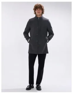 Marcs Kurt Wool Blend Coat in Charcoal