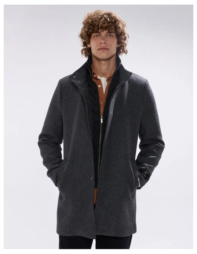 Marcs Kurt Wool Blend Coat in Charcoal
