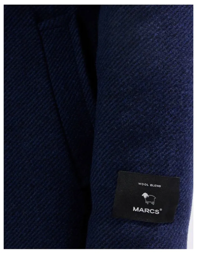 Marcs Kurt Wool Blend Coat in Navy