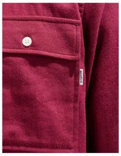 Marcs Kyle Brushed Cotton Shirt in Dark Plum