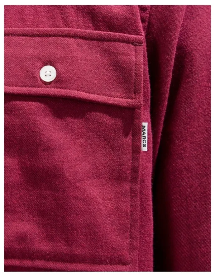 Marcs Kyle Brushed Cotton Shirt in Dark Plum