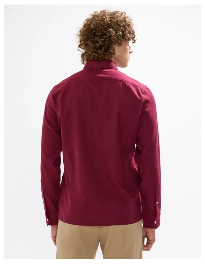 Marcs Kyle Brushed Cotton Shirt in Dark Plum