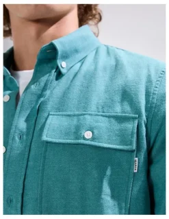 Marcs Kyle Brushed Cotton Shirt in Bayou Blue