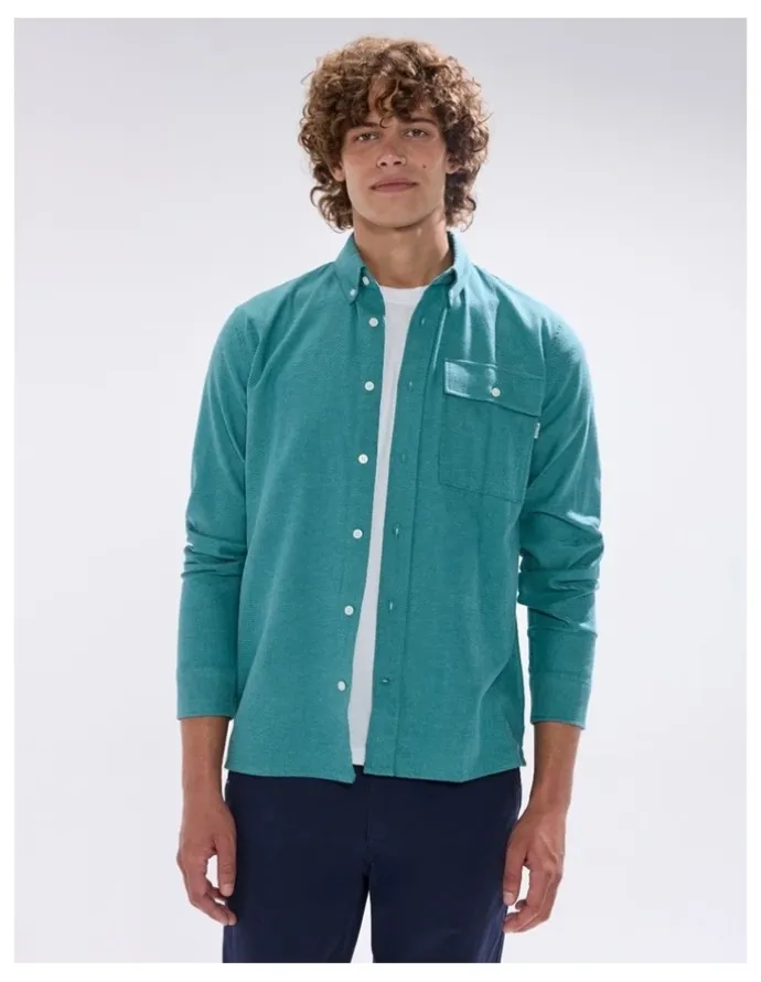 Marcs Kyle Brushed Cotton Shirt in Bayou Blue