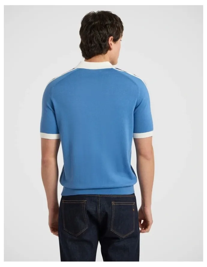 Marcs Leclerc Knit Polo in Pure Blue