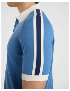 Marcs Leclerc Knit Polo in Pure Blue